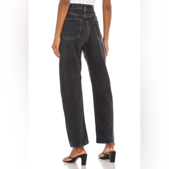 AGOLDE 90's Mid Rise Loose Fit Jeans in Photogram Size 24 Black Wash - Picture 3 of 12